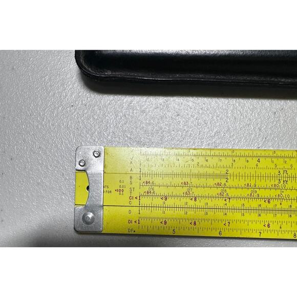 Vintage Pickett N803-ES Log Slide Rule w/ Black Leather Holder - Picture 3 of 10